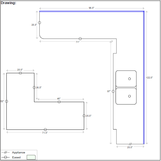 Double L Shape Countertop Drawing
