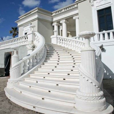 Carrara balto marmuro turėklai