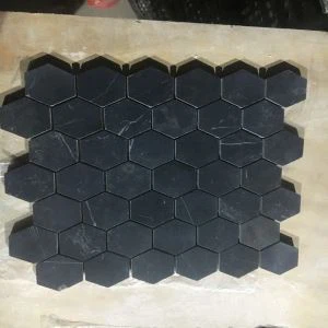 Šešiakampis Juoda Marquina Mozaika Plytelių