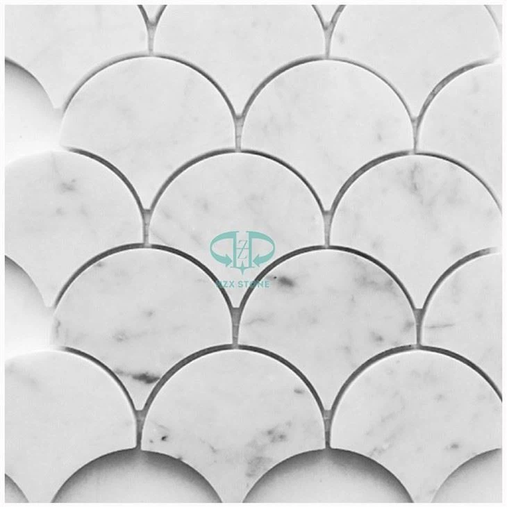 Carrara Marle Fish Scale Mosaic